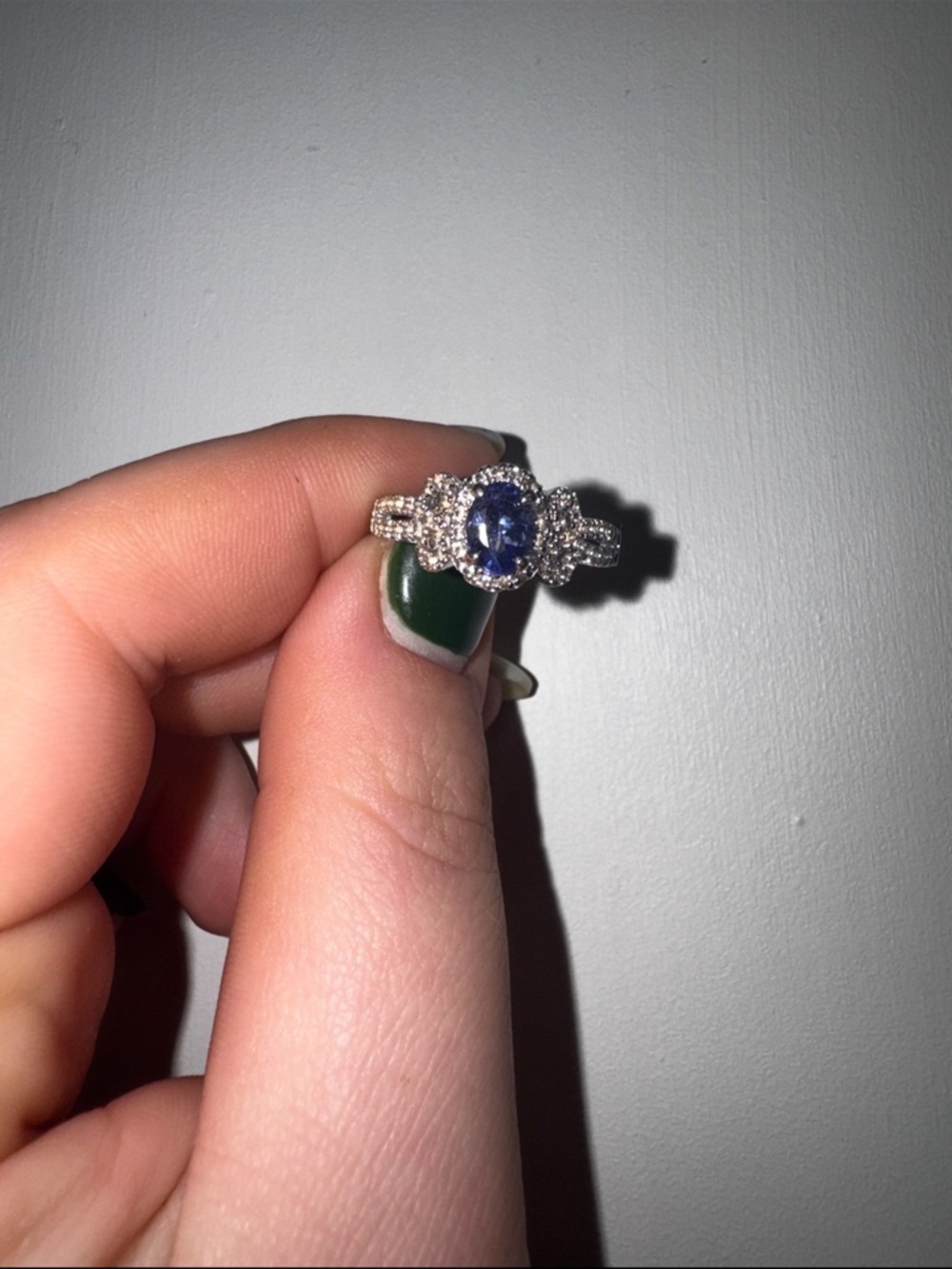 Colleen Lopez 925 Sterling Silver Tanzanite Halo Ring - Size 8